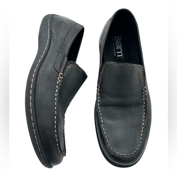 Born Black Leather Caleb Slip On Loafers Men\'s Size 9 main image 9